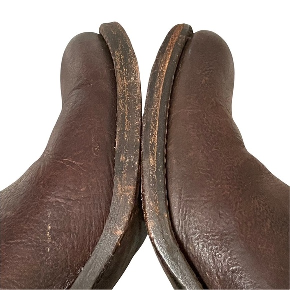 Frye Jane Strappy Dark Brown Knee High Heeled Boots Size 6.5 - Picture 15 of 16